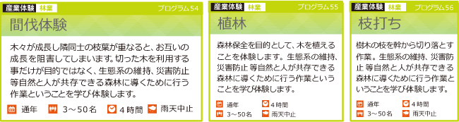 間伐体験・植林・枝打ち